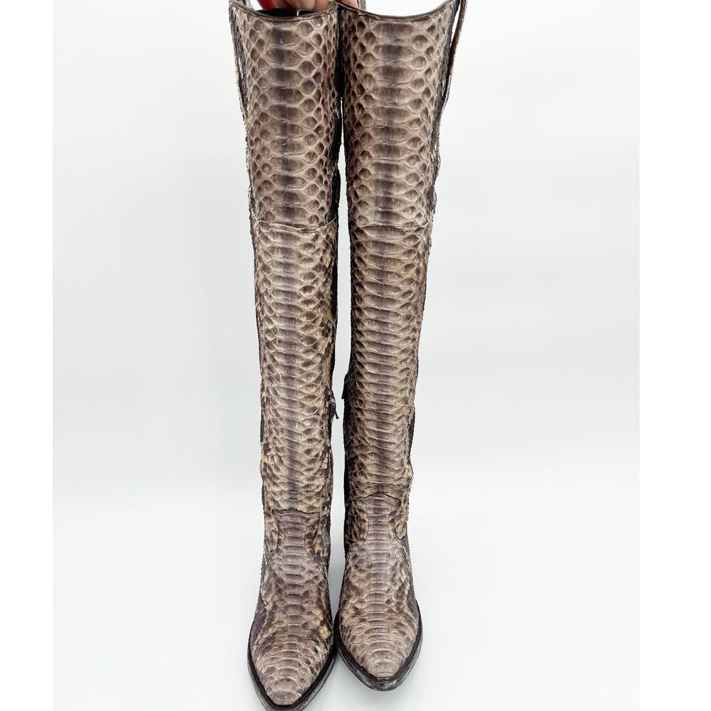 Rare Old Gringo Over The Knee Python Snakeskin Cr… - image 4